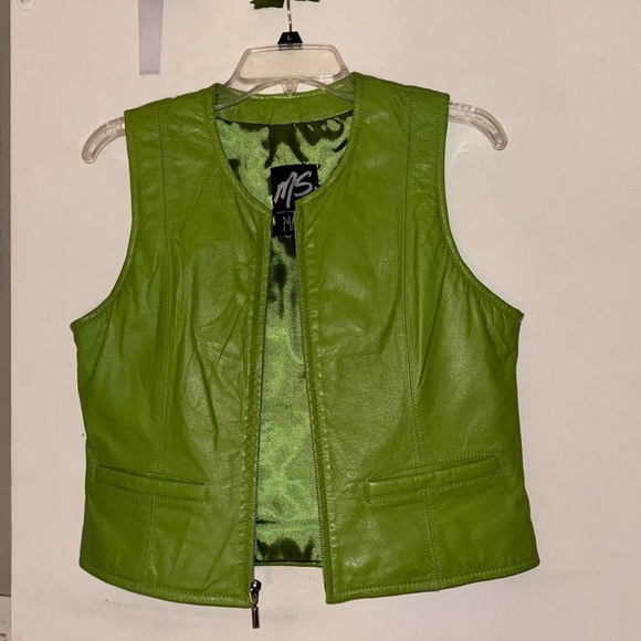 Green Ms. Maxima Leather Vest - Picture 1 of 2